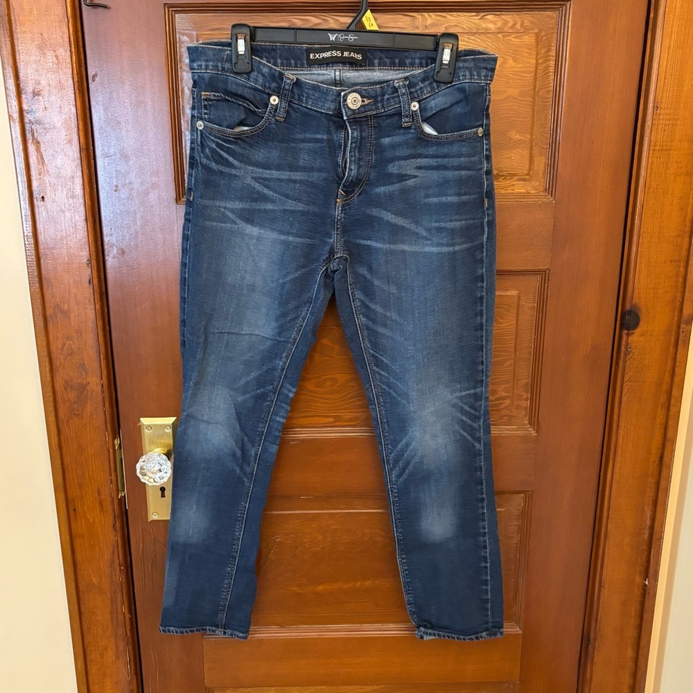 EXPRESS Girlfriend dark blue jeans